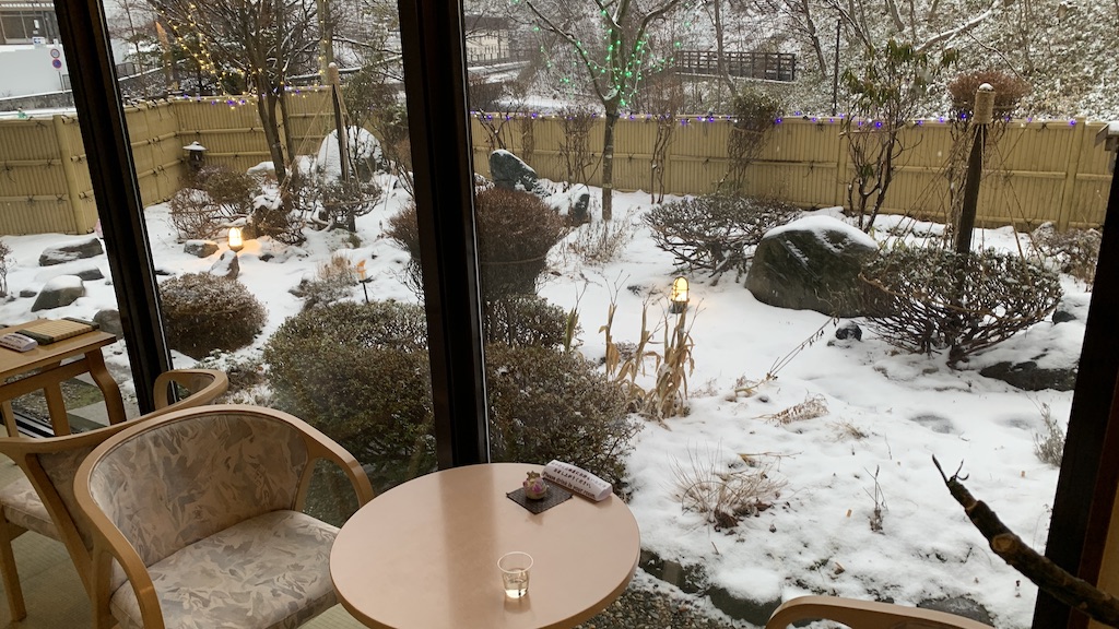 눈, 겨울, 나무, 야외, 가구, 식물, 의자