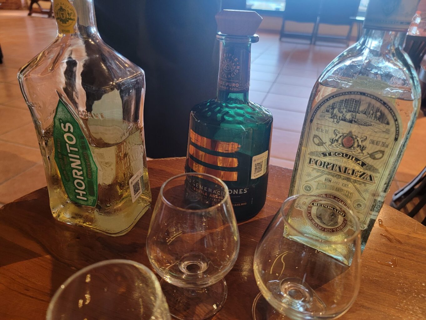 a group of bottles on a table