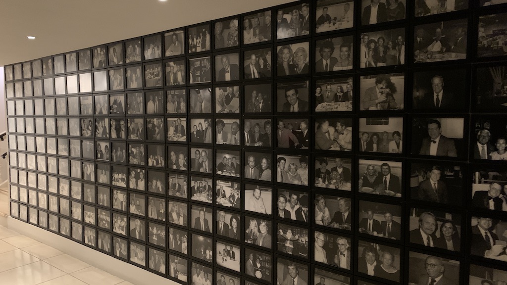 a wall of photographs
