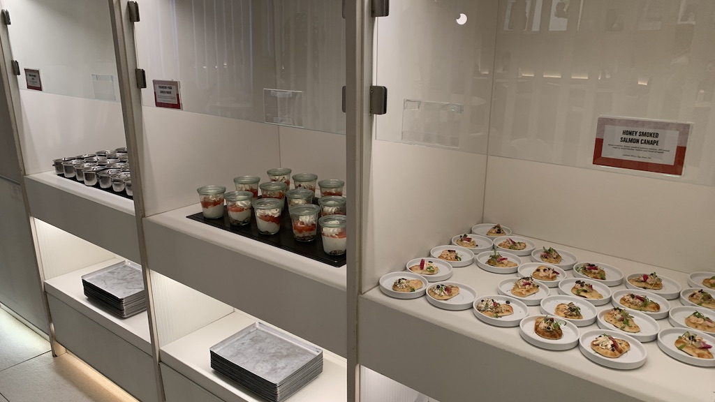 a display of food on a table