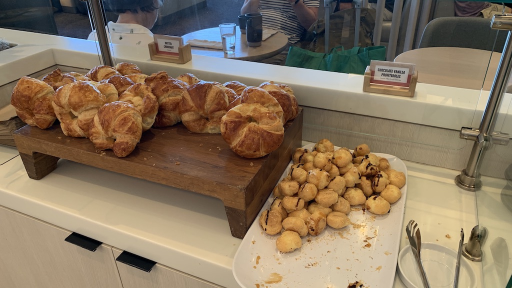 a table with food on it