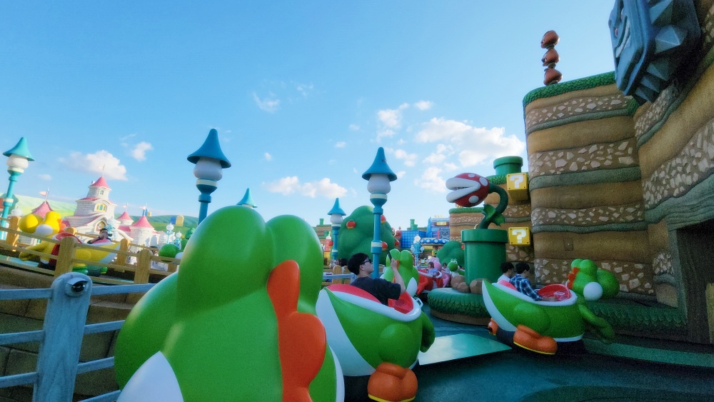 a group of people in a large playground