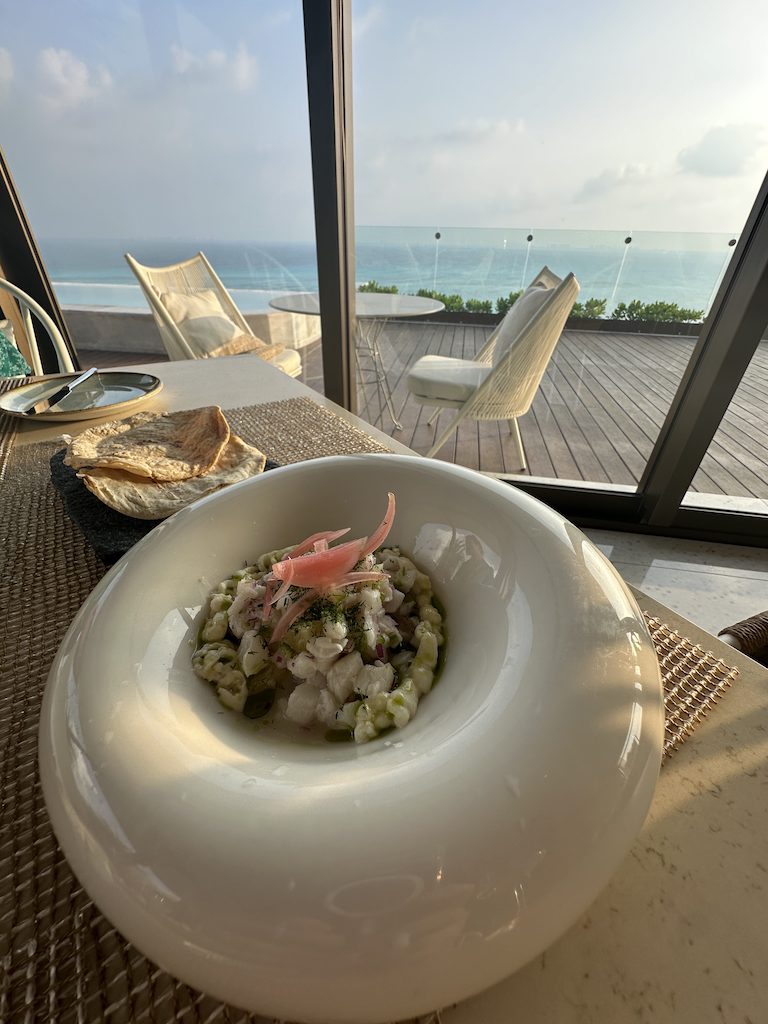 a bowl of food on a table