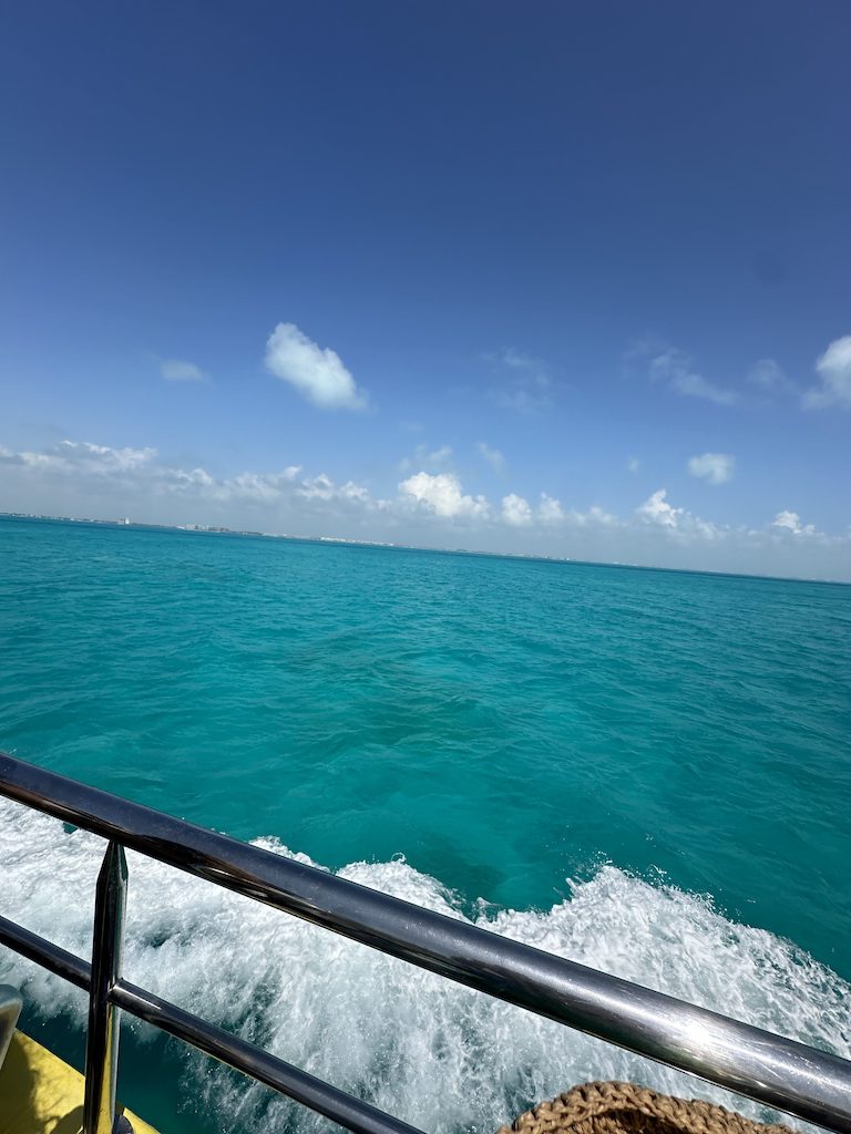 a railing overlooking a body of water