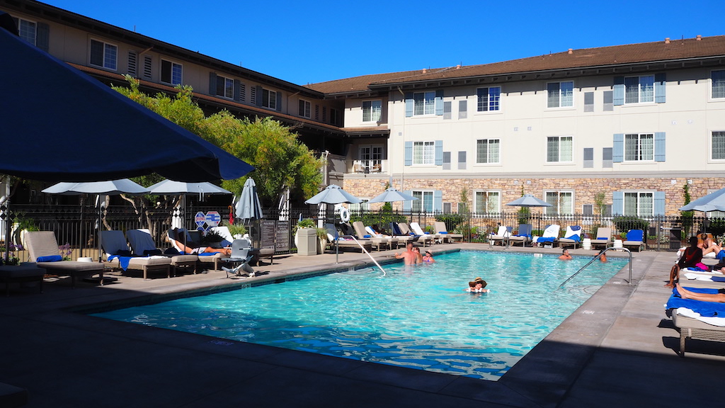 a pool with people in it