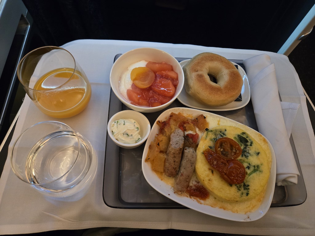 a tray with food on it