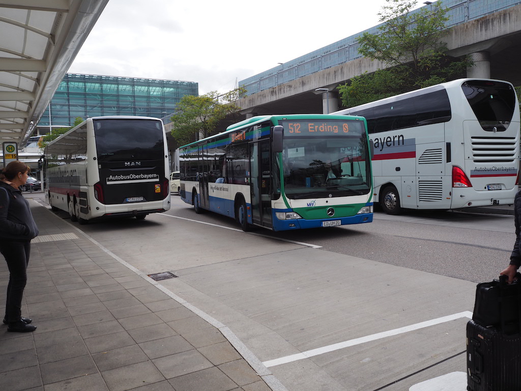 buses parked in a depot