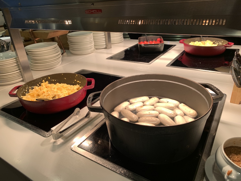 a stove with food on it