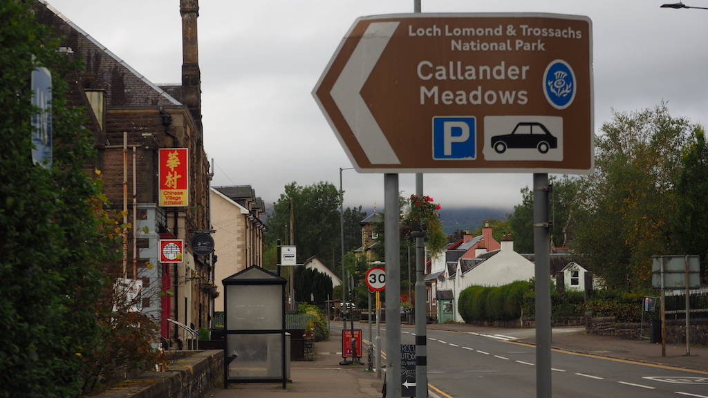 a sign on the street