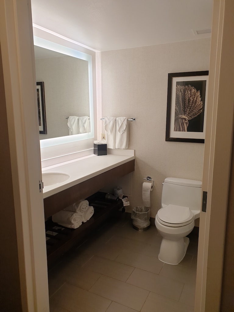 a bathroom with a toilet and sink