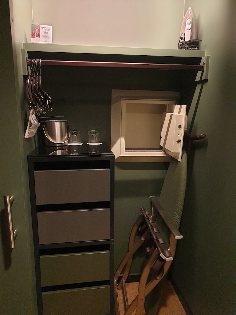 a small kitchen with a microwave oven