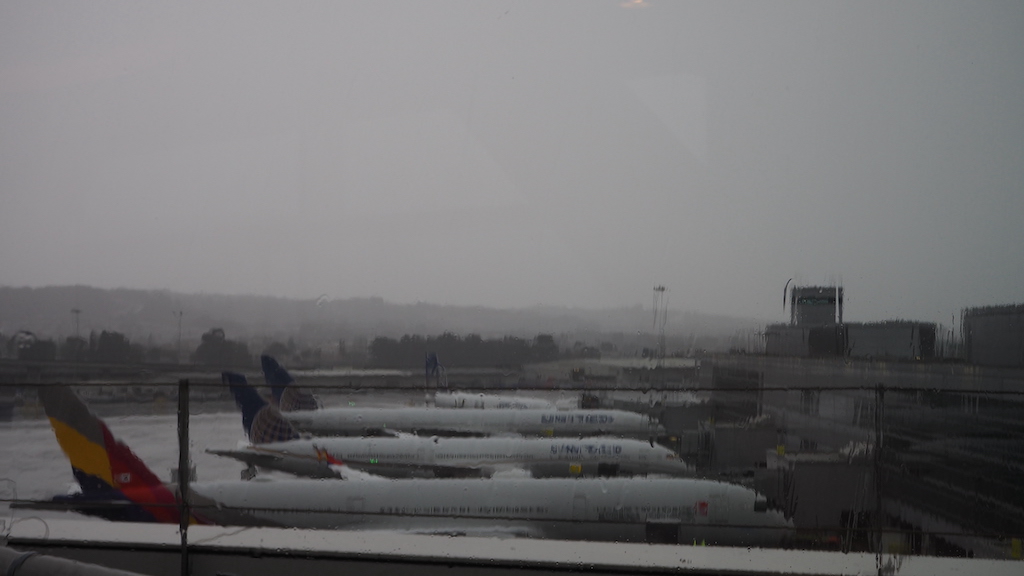 airplanes parked at an airport