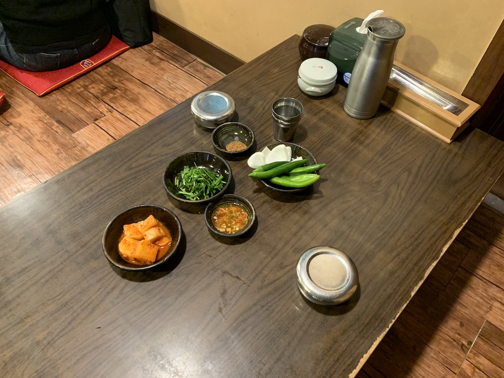 a table with food on it