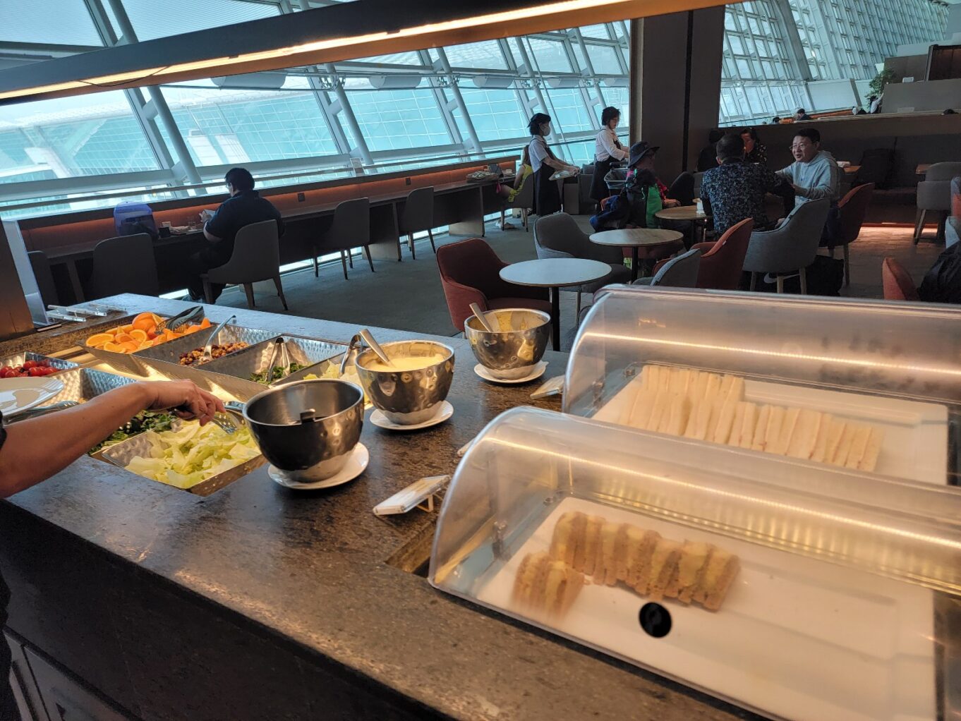 a person preparing food in a restaurant