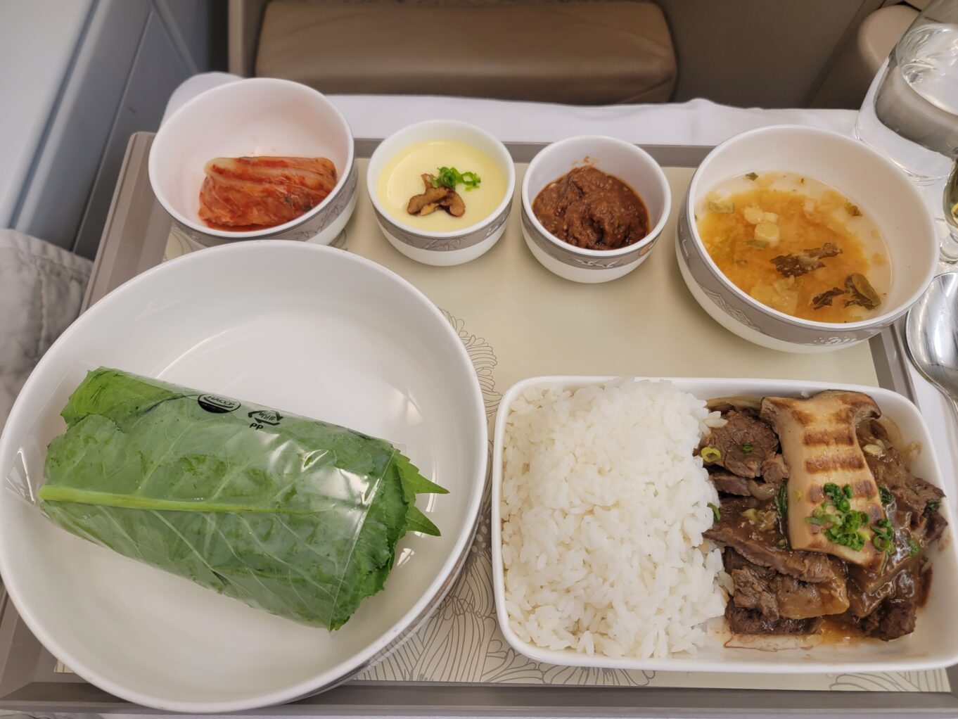 a tray with food on it