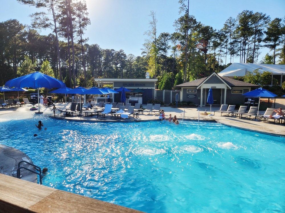 a pool with people in it