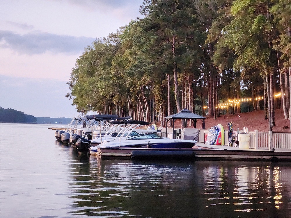 boats parked at a dock