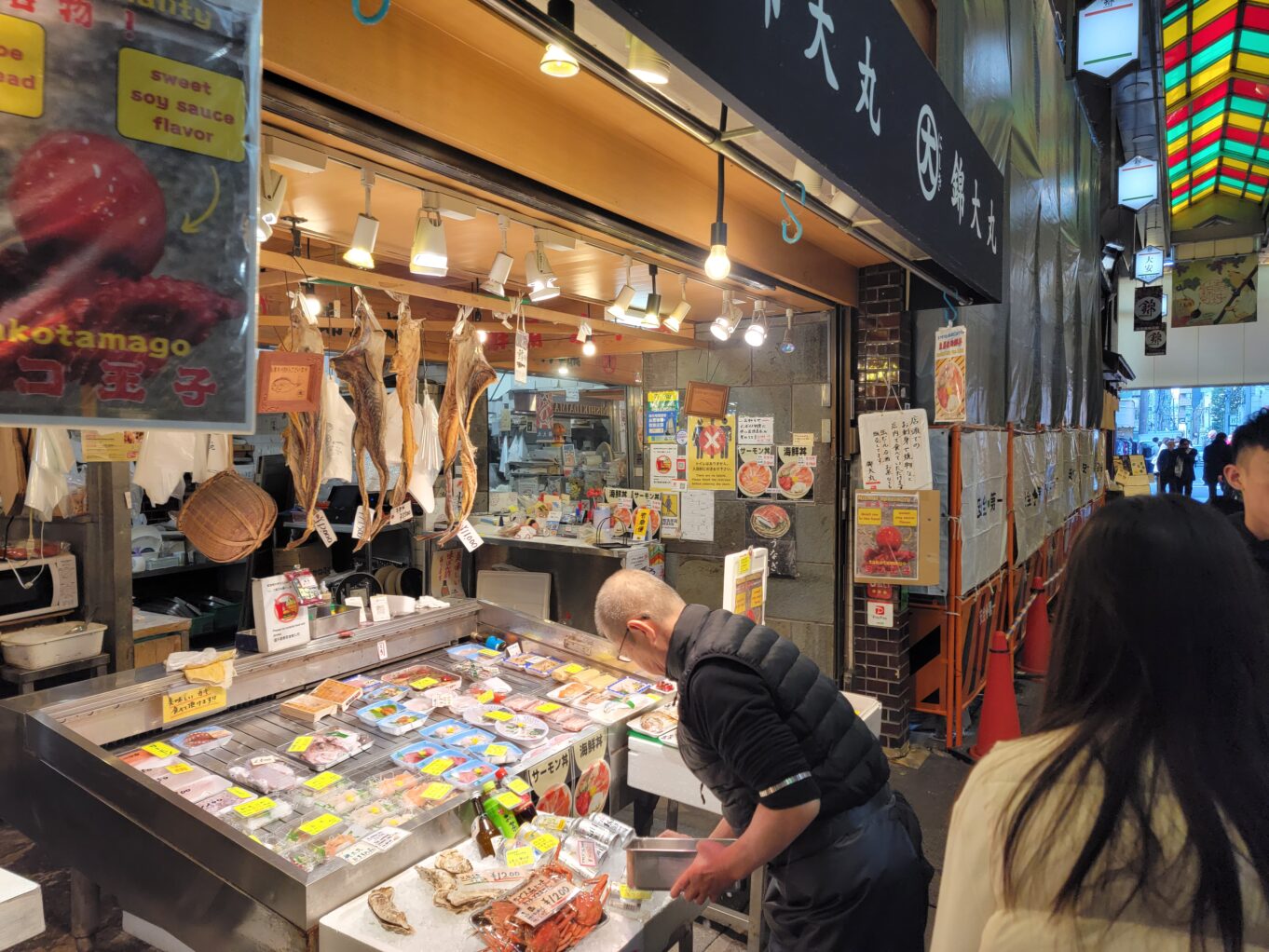 a person standing in a market