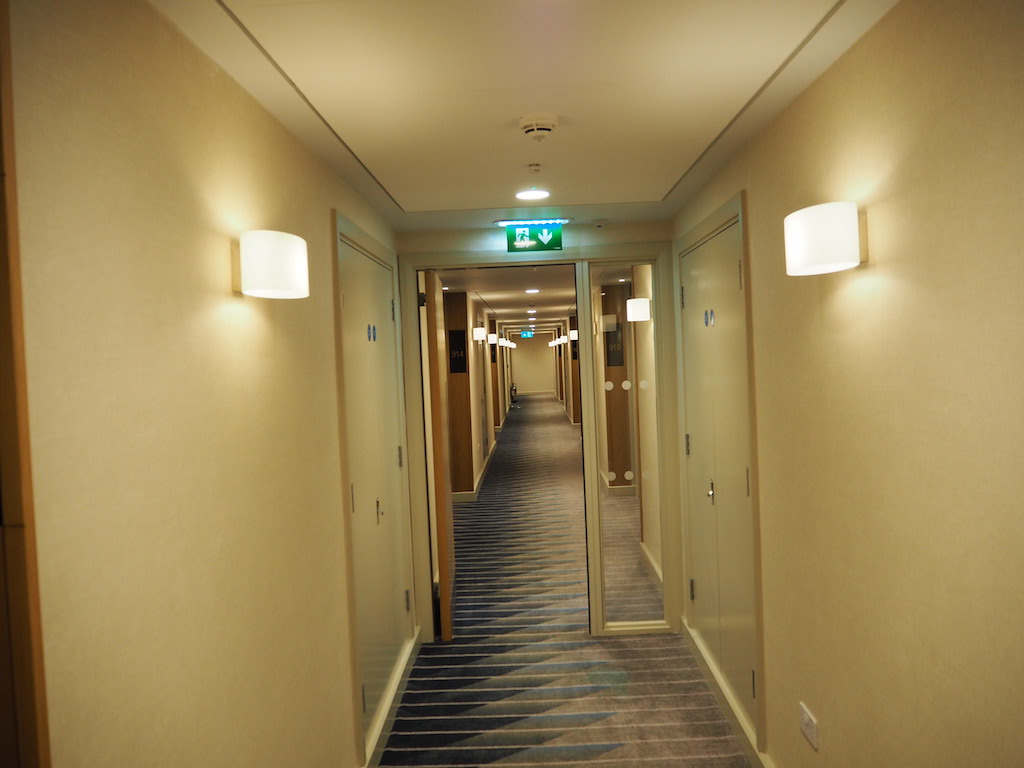 a long hallway with doors