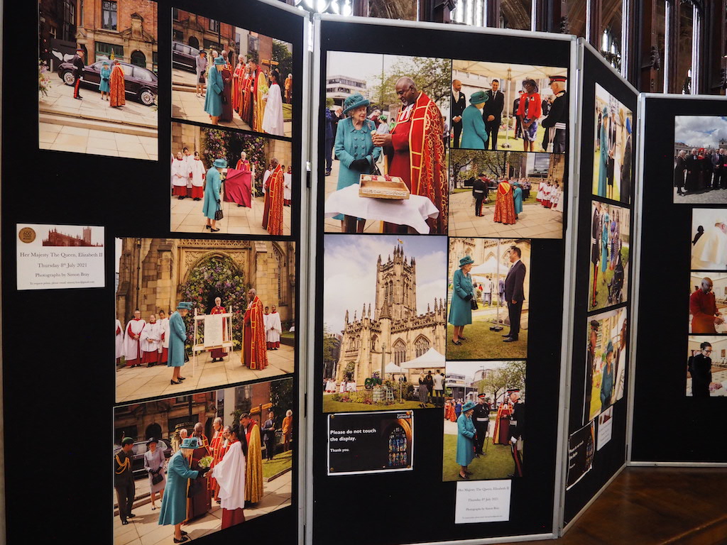 a display of a variety of photos