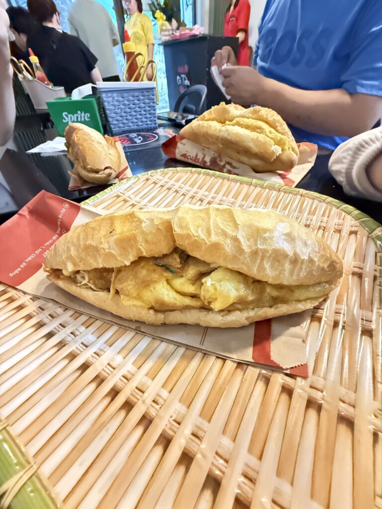 a basket of sandwiches