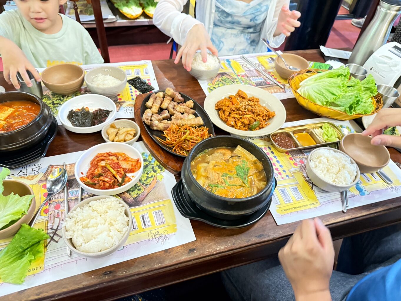 a table full of food