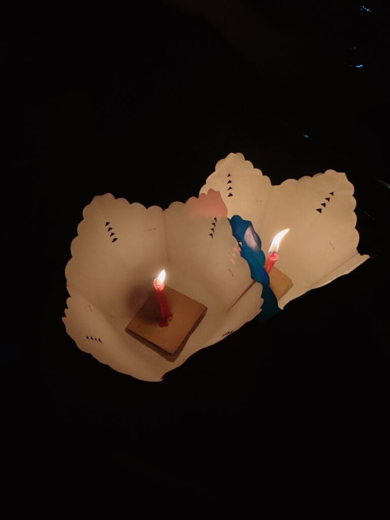 a cake with candles