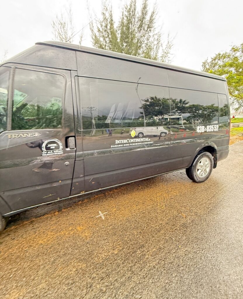 a black van parked on a street