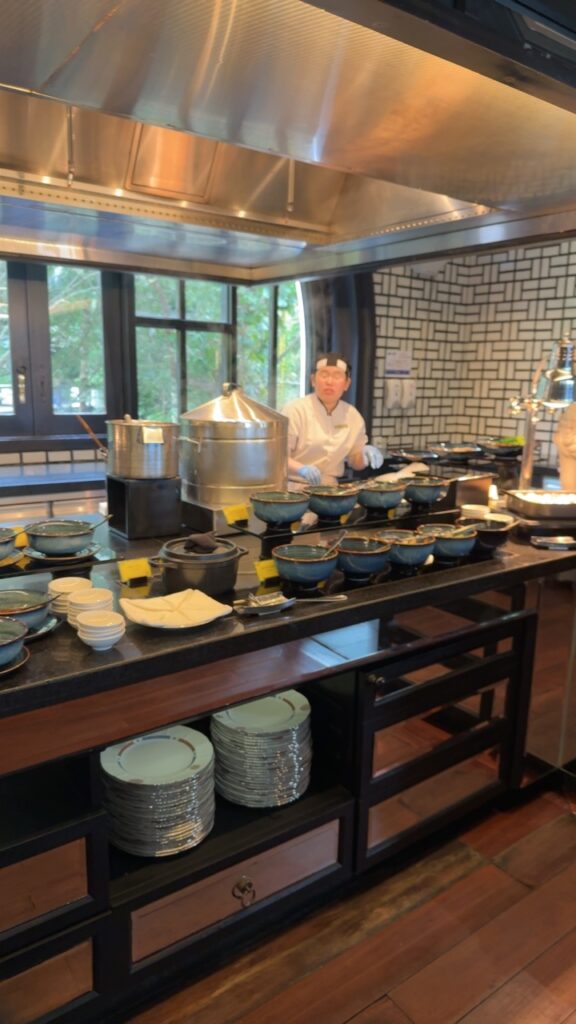 a person cooking in a kitchen