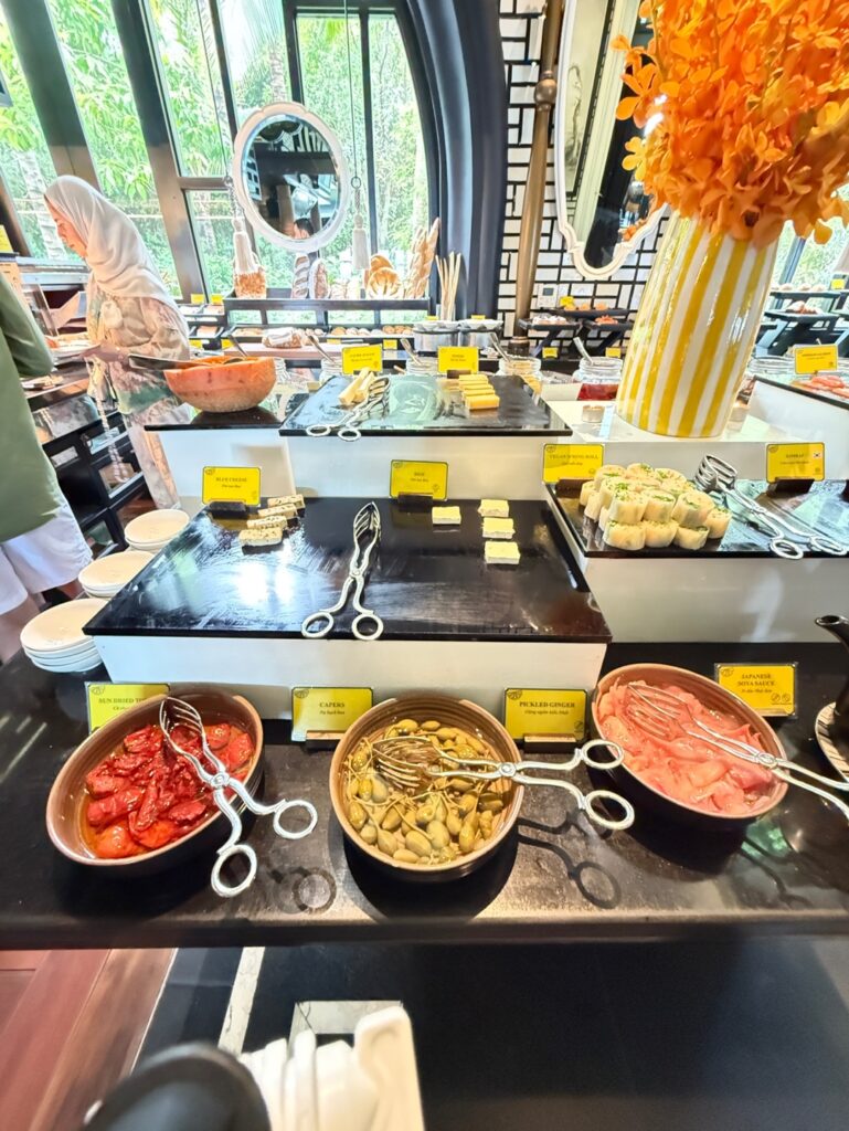 a kitchen counter with food