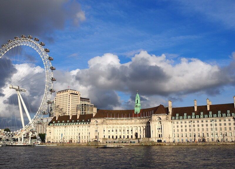 구름, 야외, 하늘, 관광명소, 물, 건물, 관람차, 보트, 시티, 큰, 강, 여행