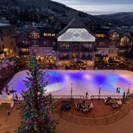 크리스마스 트리, 나무, 건물, 하늘, 크리스마스, 야외, 산, 링크, 리조트, 겨울, 경치